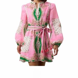 Kate Ford Mantilla Mini Dress in Pink Size 4 (US 12)